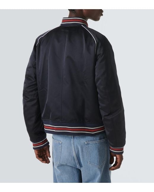 Wales Bonner Blue Marvel Varsity Jacket for men