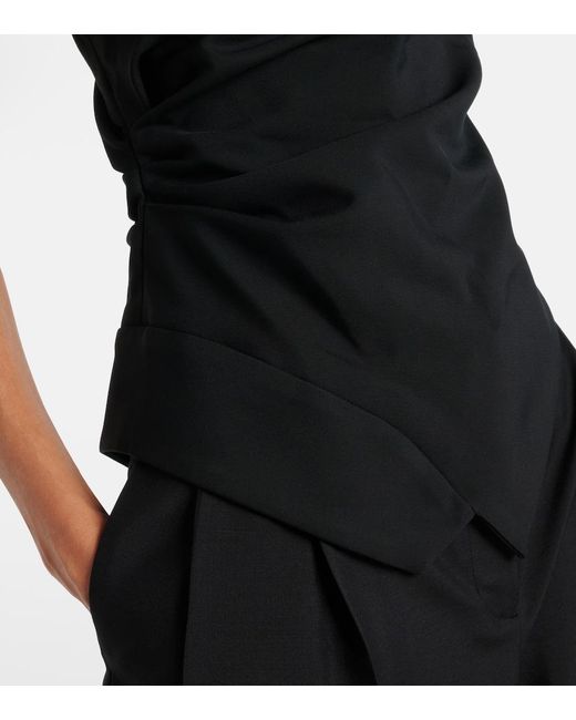 Rohe Black Asymmetric One-Shoulder Top