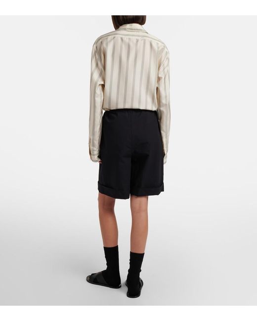 The Row Black Emiliano Cotton Shorts