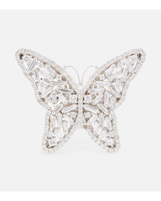 Bague Fireworks Butterfly en or blanc 18 ct et diamants Suzanne Kalan en coloris White