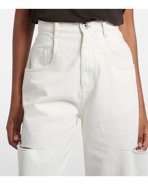 Maison Margiela White High-Rise Straight Leg Jeans