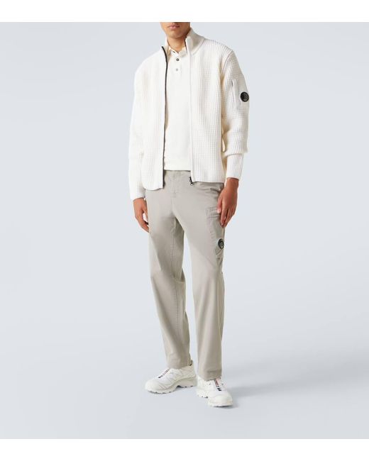C P Company Gray Lens Cotton Sateen Cargo Pants for men