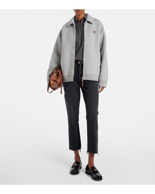 Agolde Blue Riley High-Rise Cropped Straight Jeans