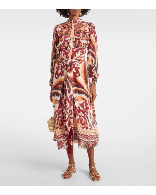 Farm Rio Red Maxikleid Toucans