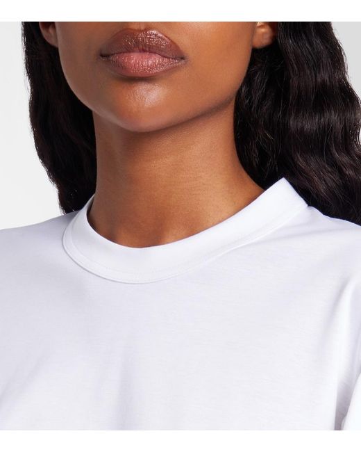 Noir Kei Ninomiya White Puff-Sleeve Cotton Jersey T-Shirt