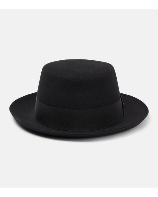 Cappello in feltro di lana di Saint Laurent in Black