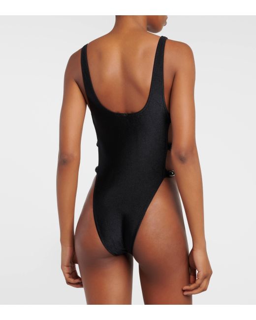 Adriana Degreas Black Deco Cutout Swimsuit