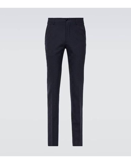Etro Blue Wool Slim Pants for men