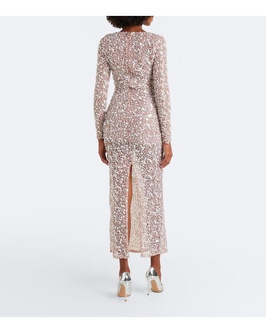 La Fuori Pink Sequined Gown