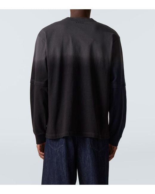 Sacai Black Dyed Cotton Sweatshirt for men