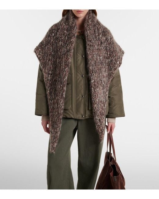 Brunello Cucinelli Brown Mohair-Blend Poncho