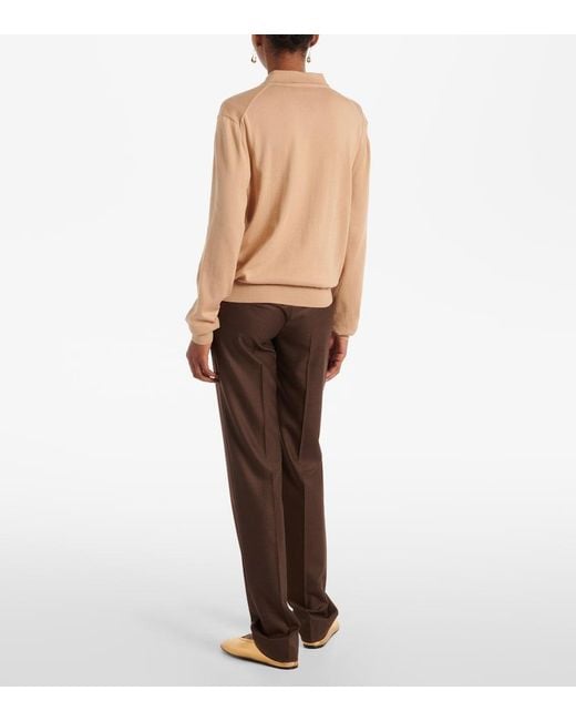 Loro Piana Brown Ice Wish Cotton Polo Sweater