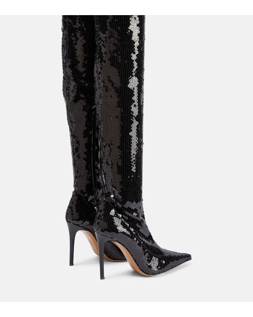Alexandre Vauthier Black Elixir Sequined Over-The-Knee Boots