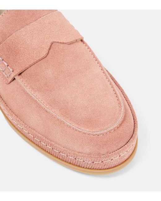 Hogan Pink H683 Suede Loafers