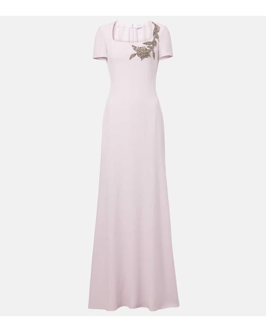 Alexander McQueen Pink Embellished Crepe Gown