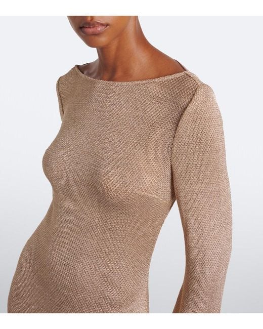 Alexandra Miro Natural Dorian Knitted Maxi Dress