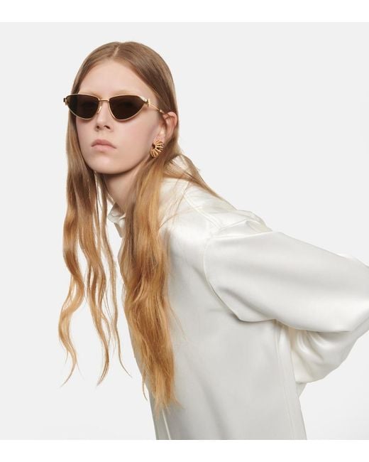 Bottega Veneta Brown Turn Cat-eye Sunglasses