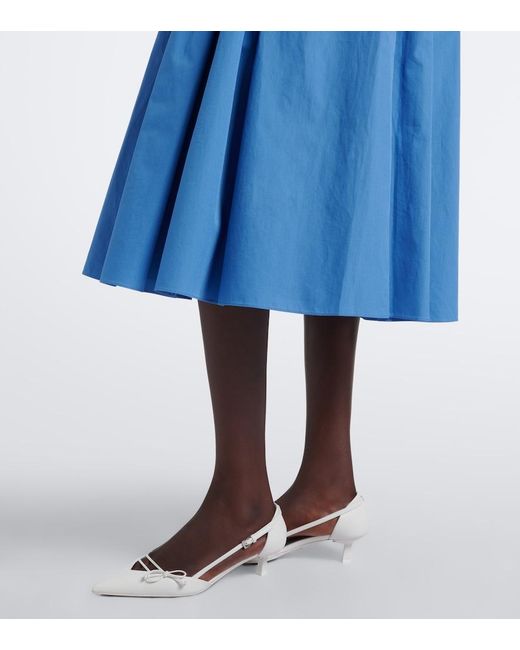 Emilia Wickstead Blue Eglantine Belted Cotton Poplin Midi Dress