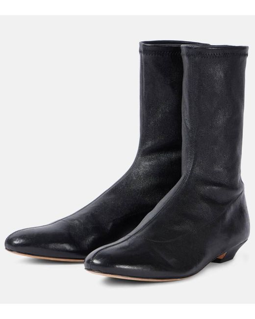 Khaite Black Apollo Flat Ankle Boot