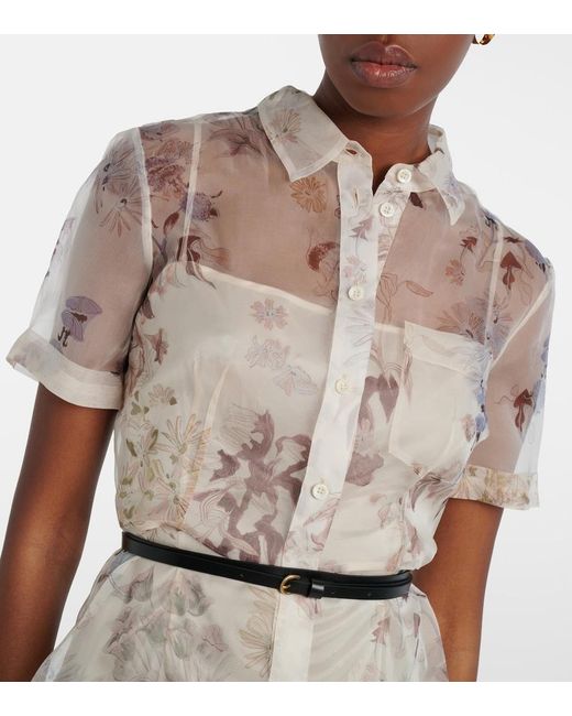 Altuzarra Natural Kiera Floral Silk Midi Dress