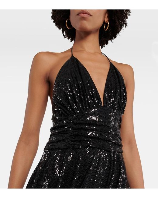 Alexandre Vauthier Black Sequined Halterneck Minidress