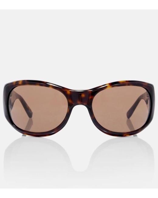 Magda Butrym Brown Logo Round Sunglasses