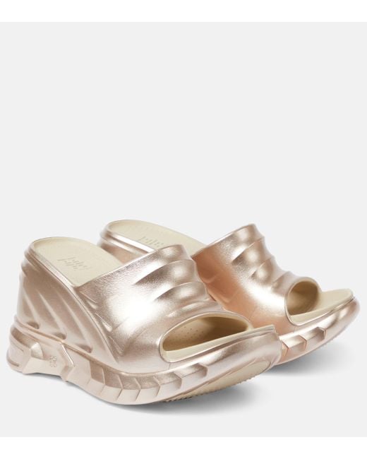 Givenchy Metallic Marshmallow Platform Slides