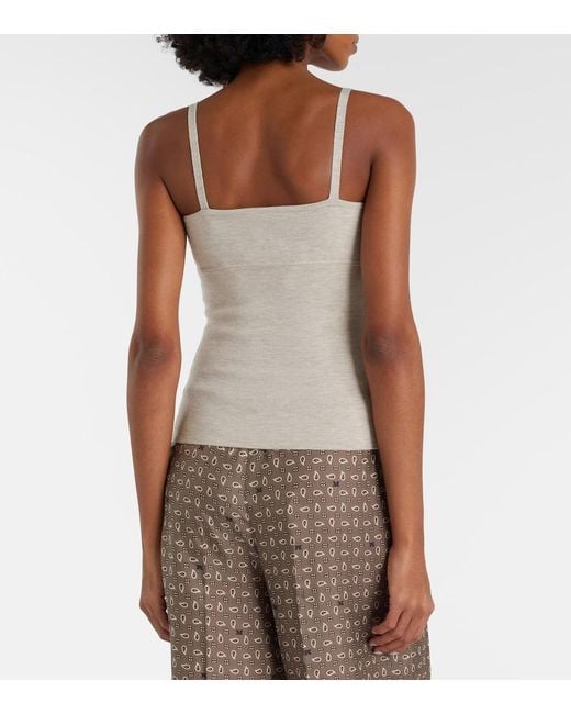 Max Mara White Epica Wool-Blend Top