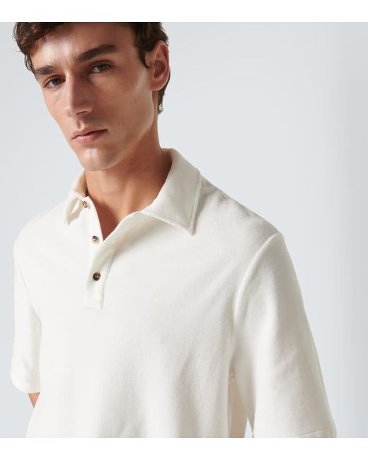 Polo Murano De Terciopelo En Algodon Y Seda Loro Piana de hombre de color White