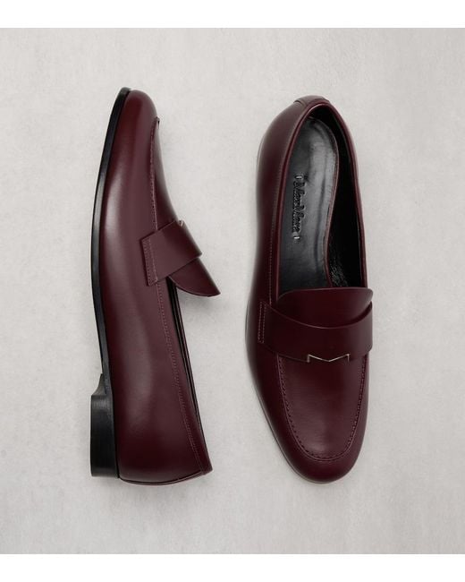 Max Mara Purple Leather Mocassins