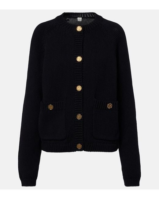 Totême Black Cotton Cardigan