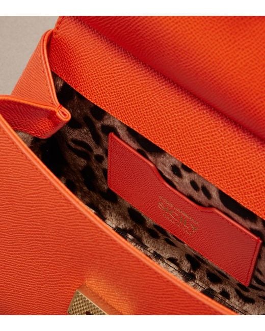 Dolce & Gabbana Red Sicily Small Leather Top-Handle Bag
