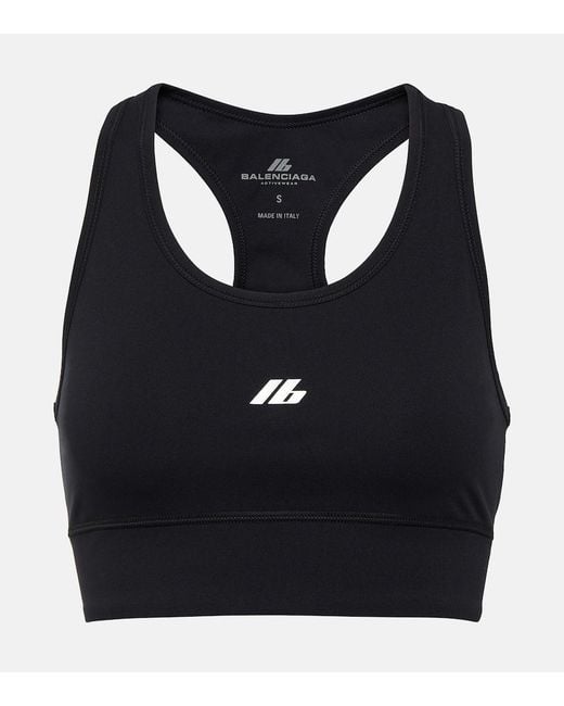 Balenciaga Black Logo Sports Bra