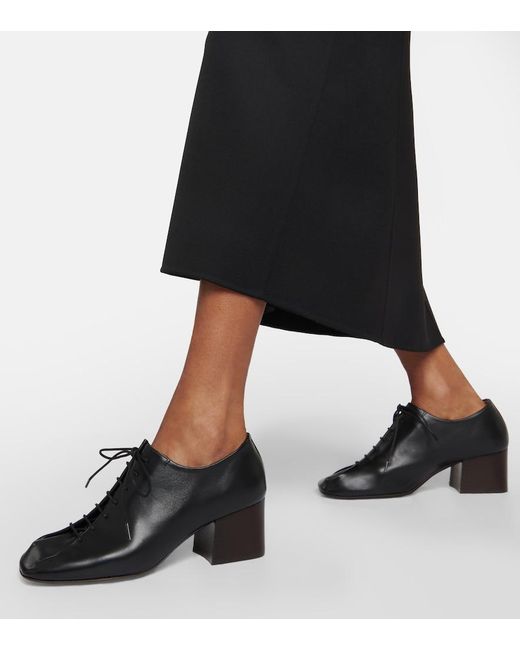 Lemaire Black Souris Derby Leather Pumps