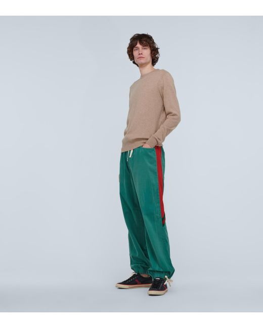 gucci track pants green