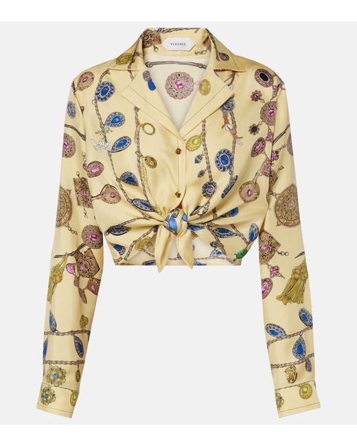 Versace Metallic Printed Silk Twill Shirt