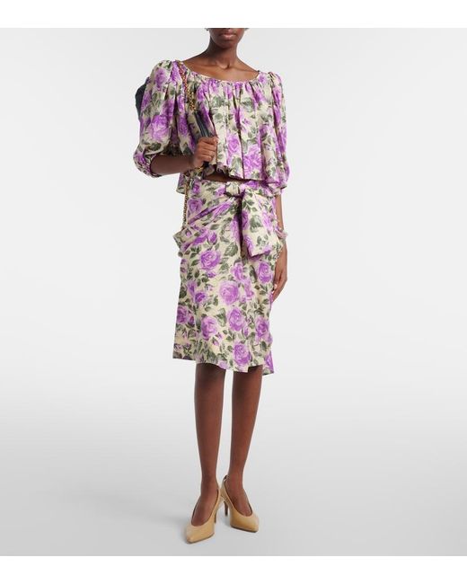 Chloé Pink Printed Silk Top