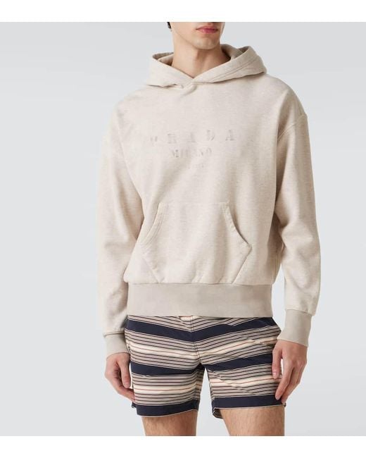 Sudadera Con Capucha De Algodon Prada de hombre de color White