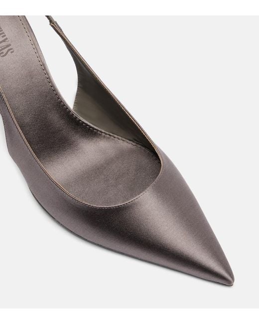 Paris Texas Metallic Lidia 70 Satin Slingback Pumps