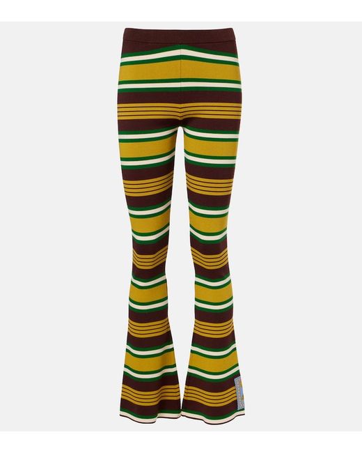 ALÉMAIS Yellow Clover Knitted Striped Flared Pants