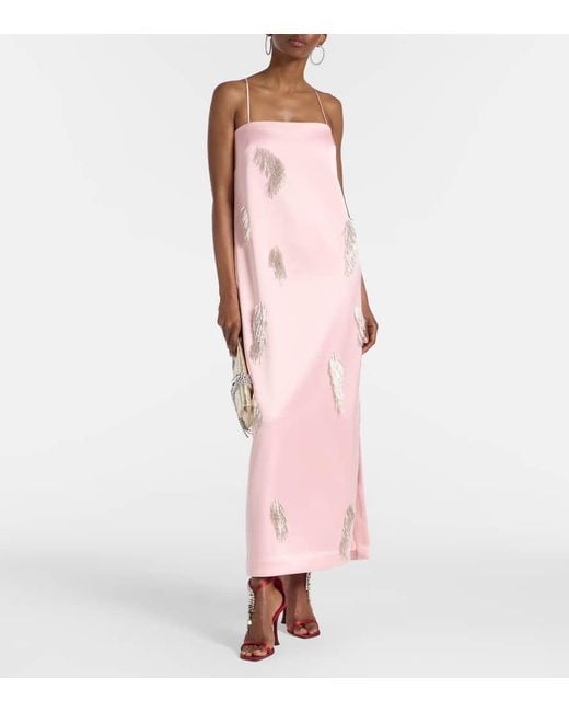 Jimmy Choo Red Sandalen Verity 100 Aus Satin Mit Kristallen