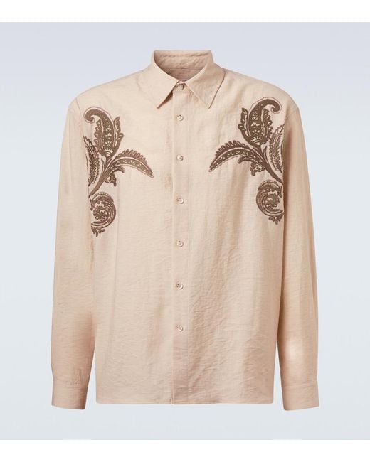Commas Natural Embroidered Shirt for men