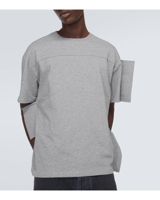 Loewe Gray Distorted Cotton-blend Jersey T-shirt for men