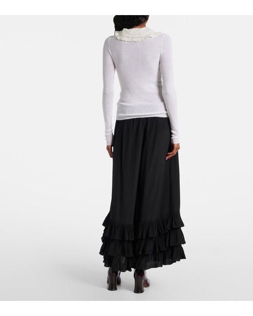 Chloé White Chloã Collared Henley Top