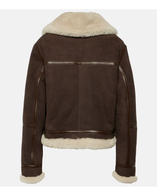 Loro Piana Shearling-trimmed Suede Jacket in Brown | Lyst