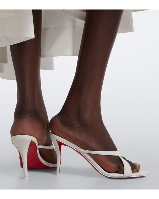 Christian Louboutin White Mulazee Cross Leather Sandals