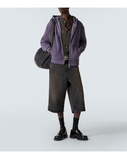Our Legacy Purple Rascal Cotton Fleece Zip-Up Hoodie for men