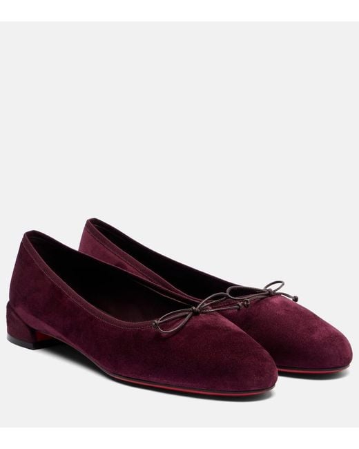 Christian Louboutin Purple Sweetie Jane Suede Ballet Flats