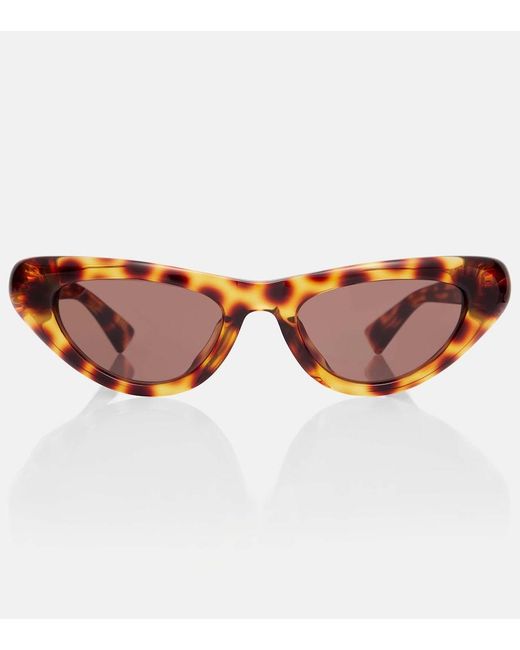 Bottega Veneta Brown Curvy Cat-Eye Sunglasses