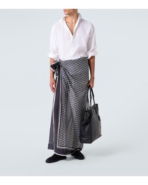 Tom Ford Black Printed Cotton Beach Cover-Up for men